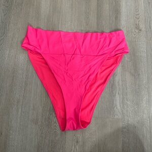 Vibrant Pink High-Waisted Bikini Bottom